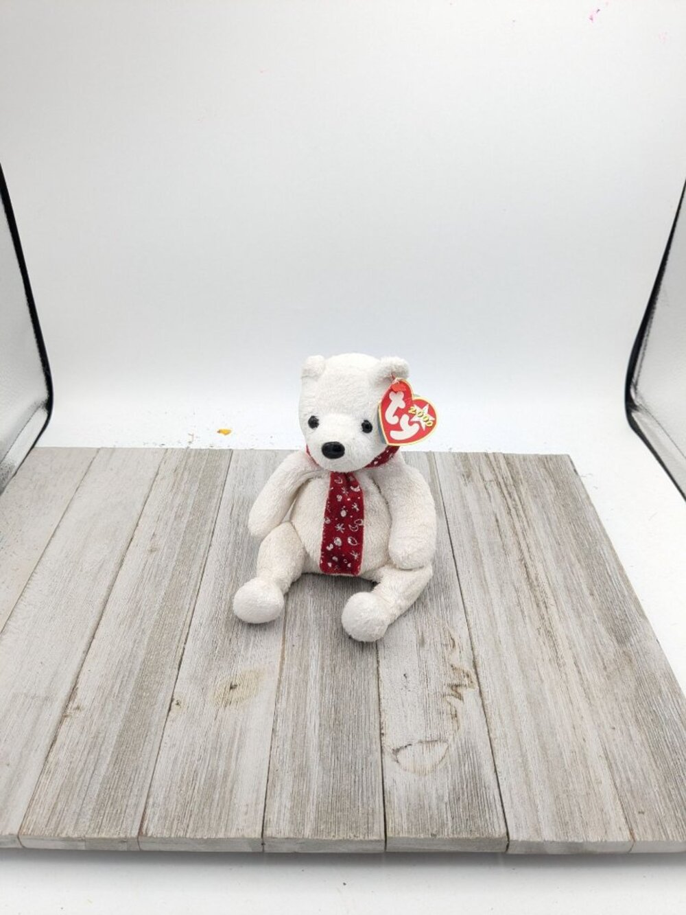 Ty Beanie Babies 2000 Holiday Teddy Bear Plush With Red Scarf & Tags